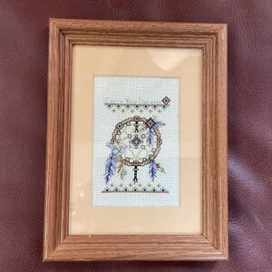Design Works #731 Dream Catcher Cross Stitch “CATCH YOUR DREAMS” Framed 6 X 8”